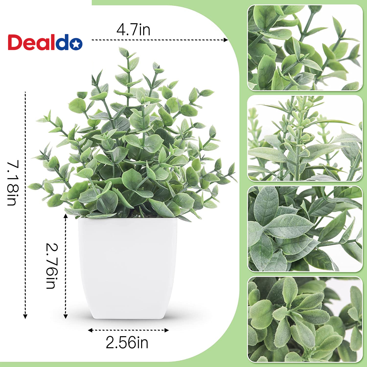 4 Pack Fake Plants Mini Artificial Greenery Potted Plants for Home Decor Indoor