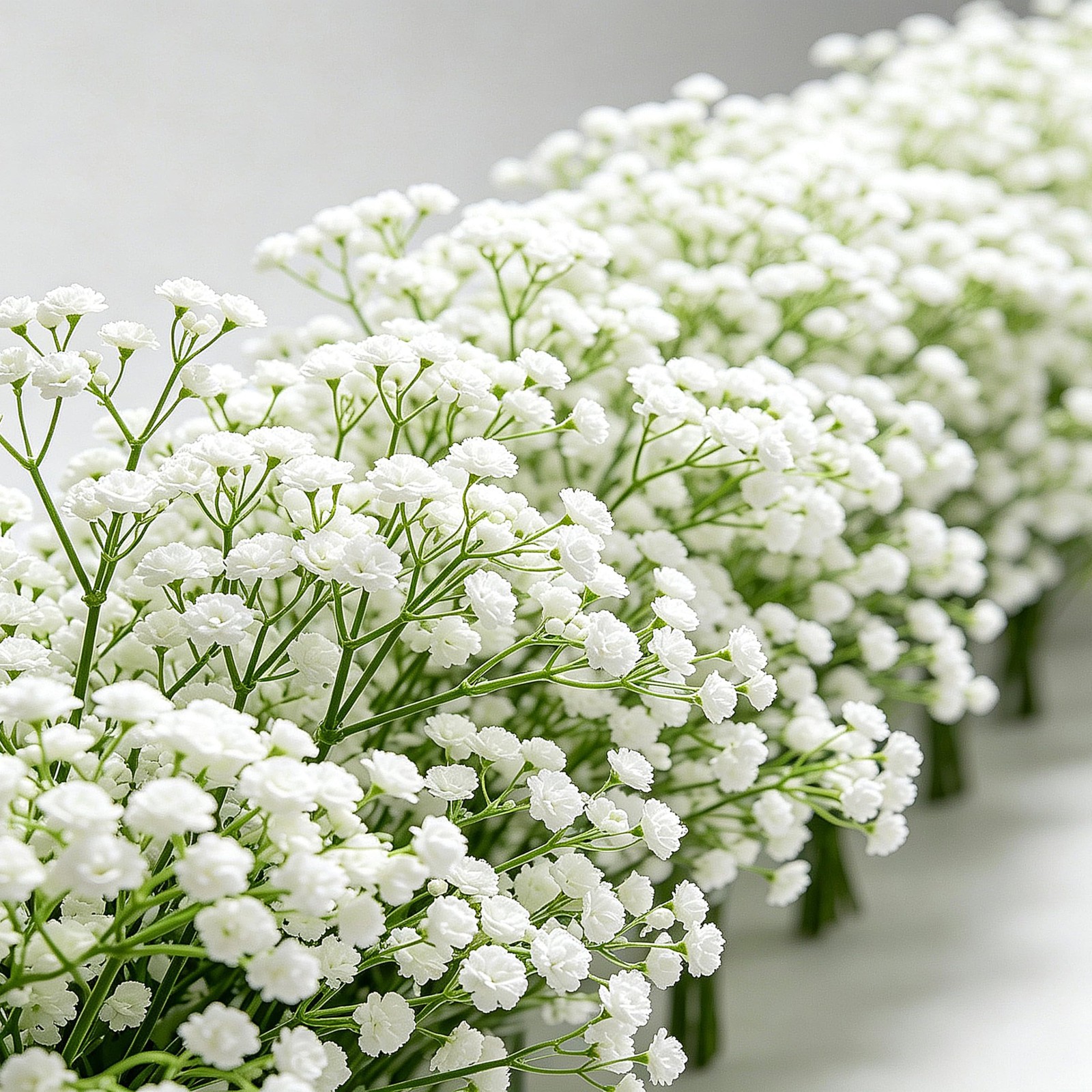 100 PCS Babys Breath Artificial Flowers White Real Touch Gypsophila Decor