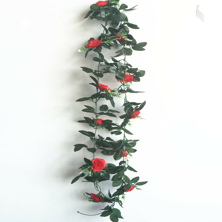 11 Head 2.2m Artificial Rose Garland Silk Flower Vine Ivy Garden Wedding Decor