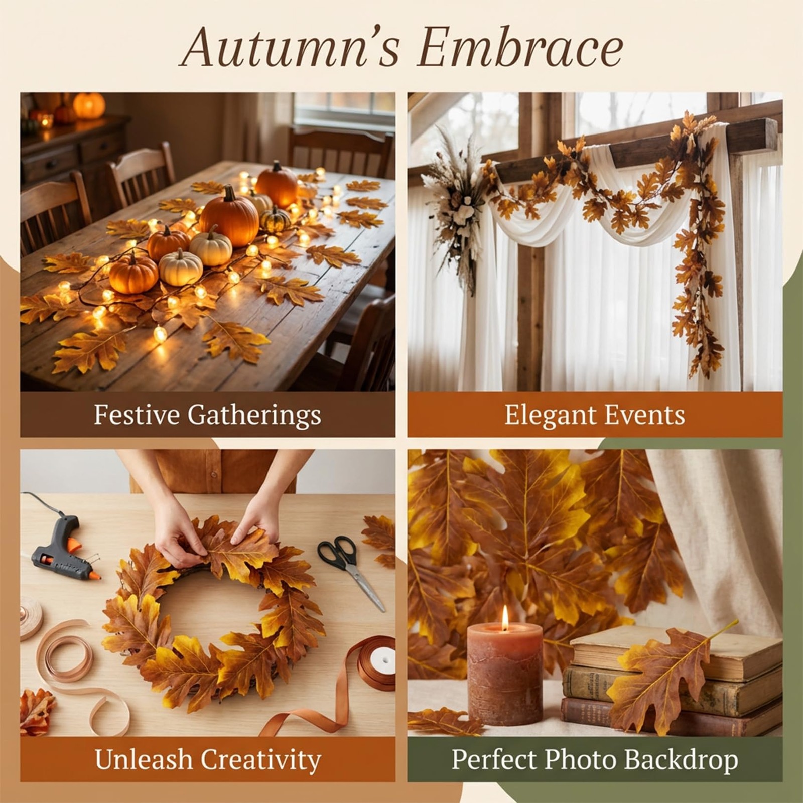 40 PCS Mixed Color Thanksgiving Fall Artificial Maple Leaves Wall Autumn Decor