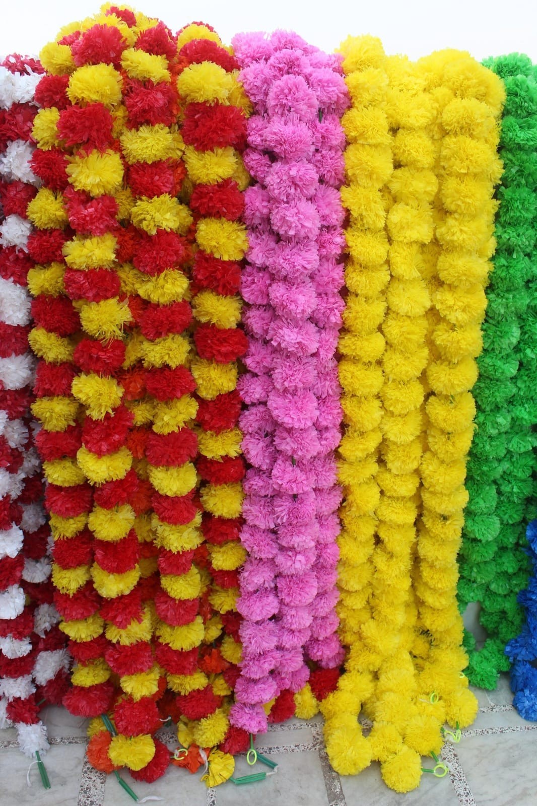 10 Pcs Artificial Marigold Garlands, Diwali Decoration, Pooja Backdrop