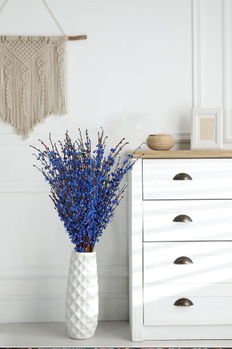 15PCS Blue Flowers 29.5″ Jasmine Flowers Long Stem Artificial Flowers for Tal…
