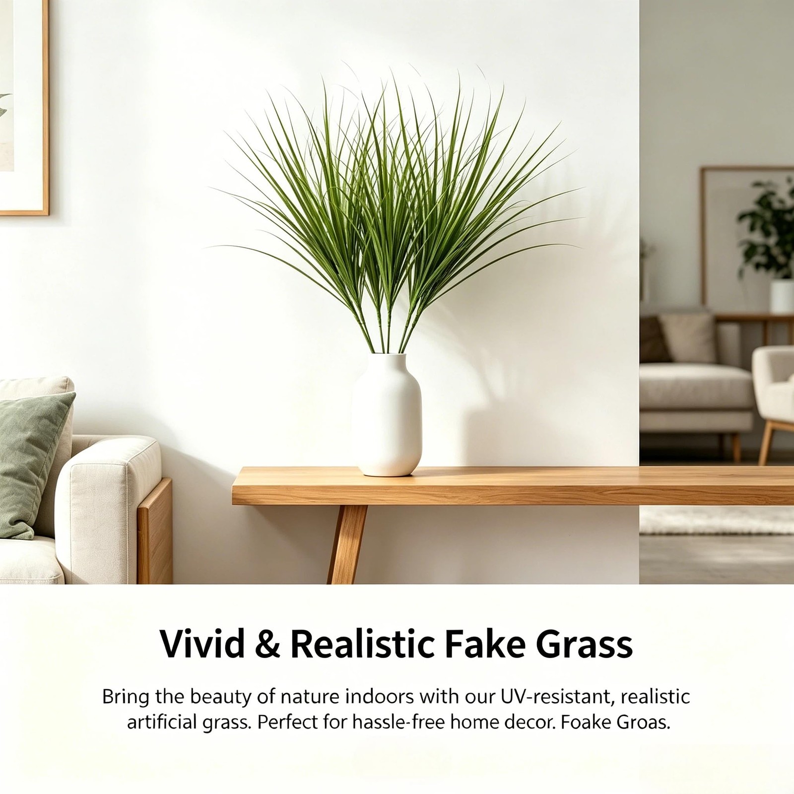 16pcs Artificial Grass Plants: 11.8″ Faux Shrubs Wheat Grass Greenery Stems F…