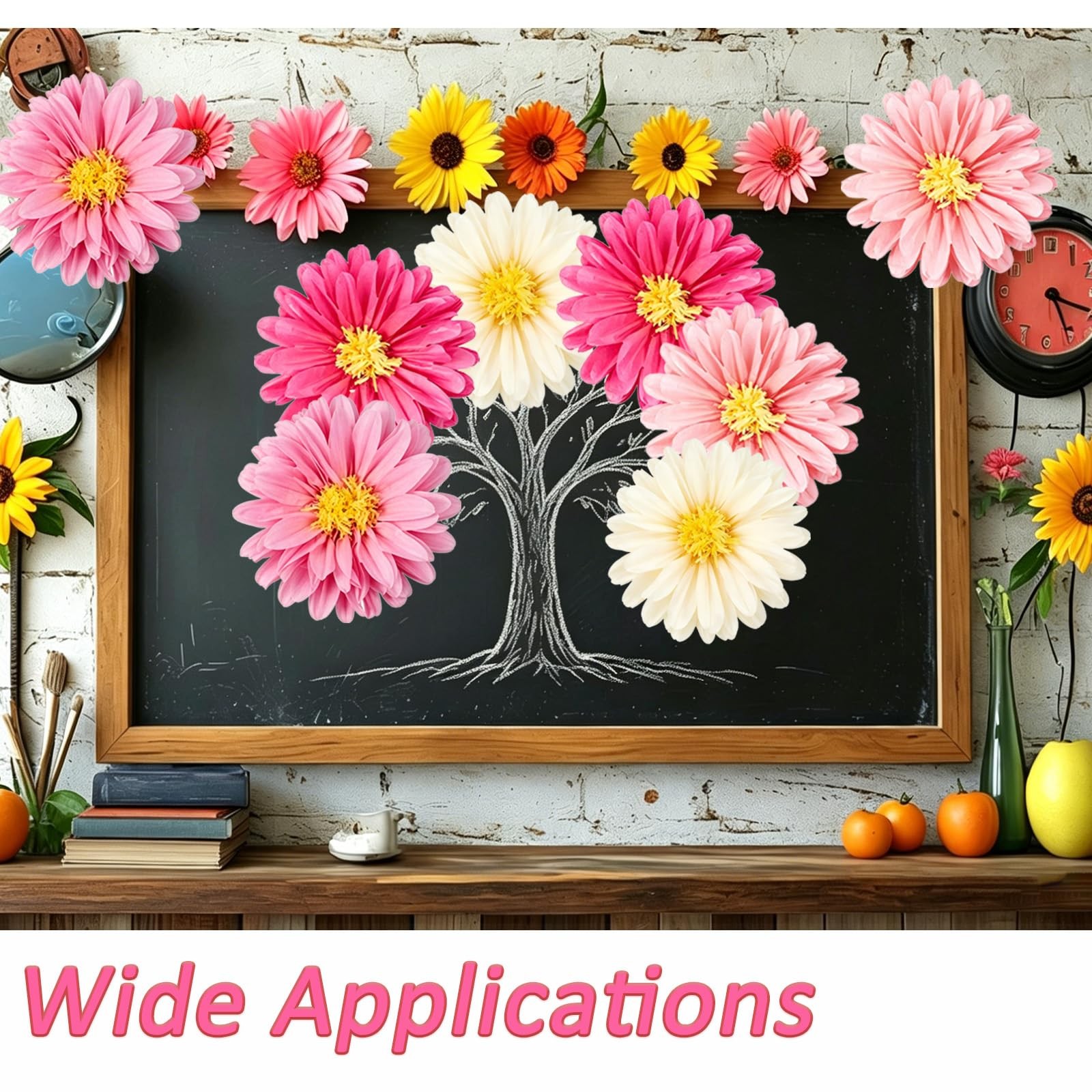 8Pcs Large Paper Flowers Decorations for Wall, 20″ Pink Tissue Paper Flowers …