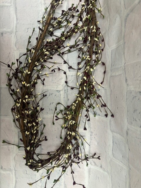 Pip Berry Garland Sage, Burgundy, and Cream MIX 4′ FULL BEAUTIFUL BERRIES