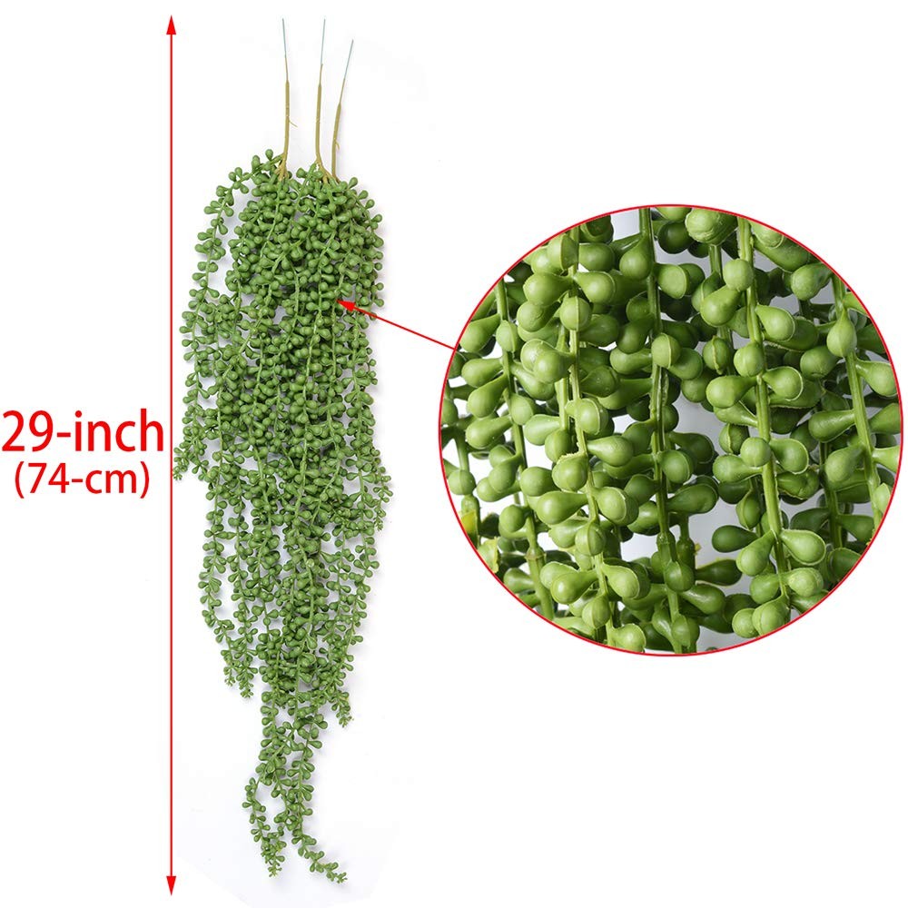 3PCS ARTIFICIAL FAKE STRING OF PEARLS PLANT FAUX FAKE HANGING SUCCULENTS PLANTS