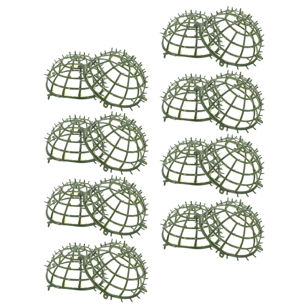 8Pcs Durable Plastic Artificial Topiary Ball Cage Green Flower Display Stand