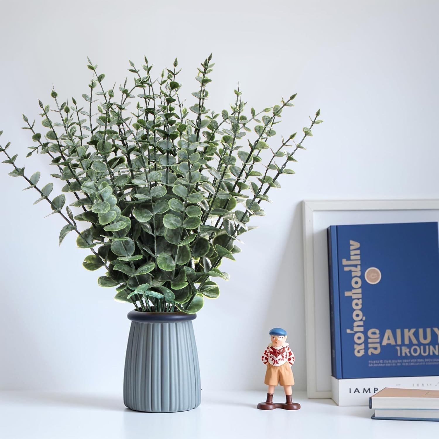 40pcs Artificial Eucalyptus Stems Fake Eucalyptus Leaves Greenery Stems for I…