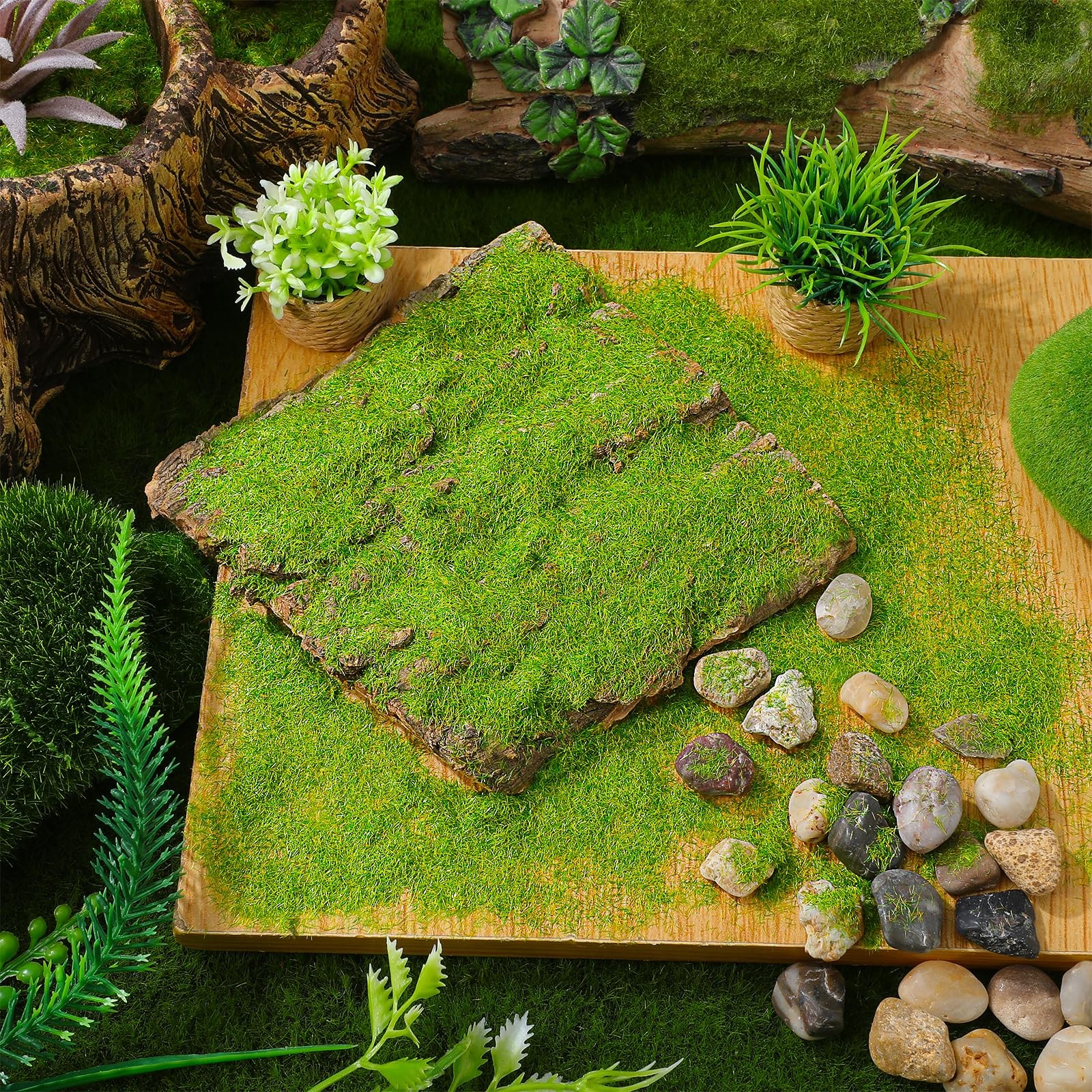 650ml Nylon Simulated Moss, Artificial Grass Powder Flocking Powder, Fake Gre…