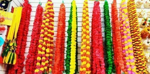 Wholesale Indian Mix Color Marigold Flower Mehndi Decoration Artificial Garlands
