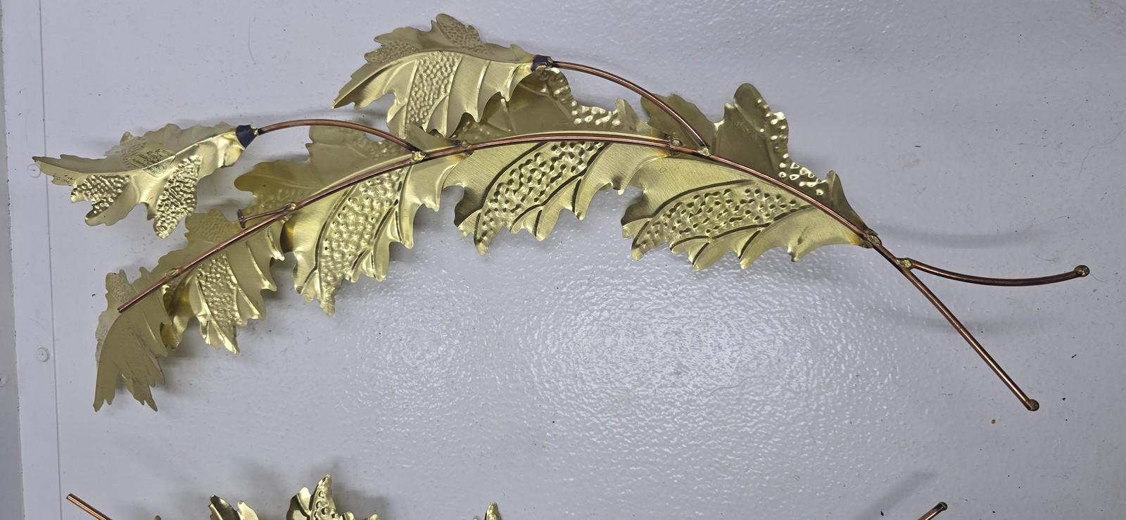 2x Gold Metallic Artificial Oak Leaf Branches 17″ & 19″ Floral Decor Crafts