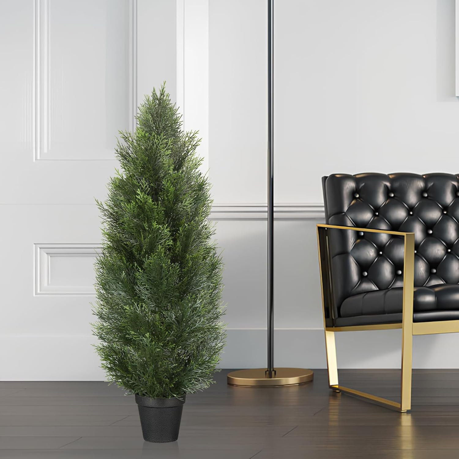Set of 2 UV Resistant 3FT Artificial Cedar Trees for Outdoor Decor