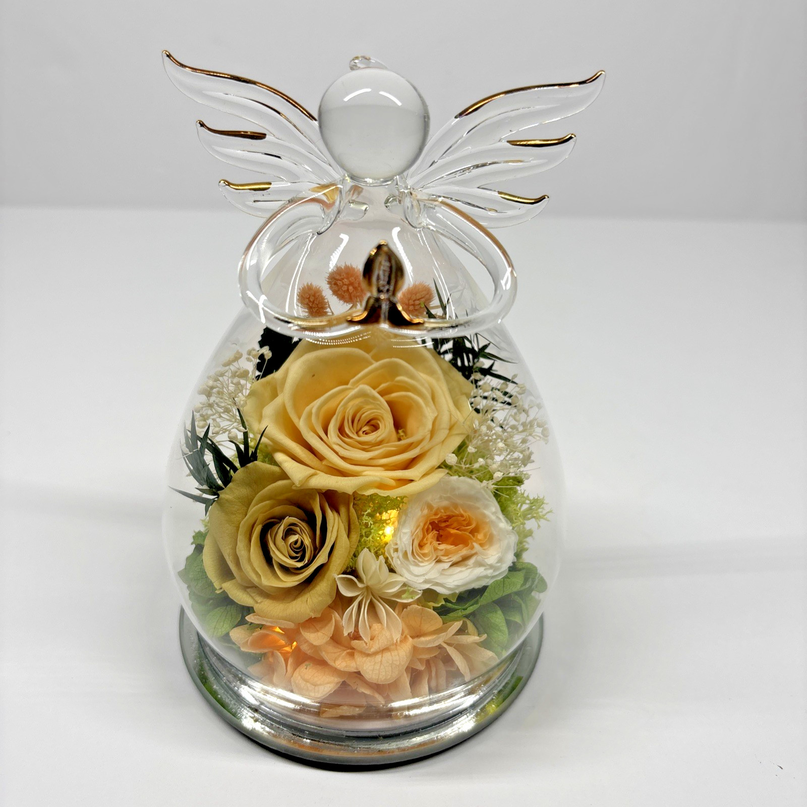 Gifts for Women, Mothers, birthdays Angle Rose Light Up Flowers in Glass *read*