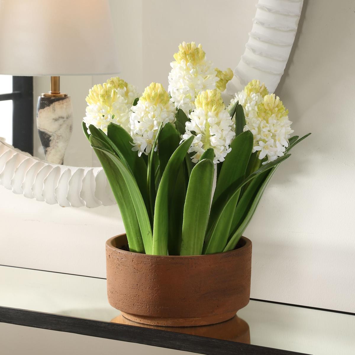 Uttermost 60242 Sincerity White and Green and Terracotta Potted Hyacinth Plant