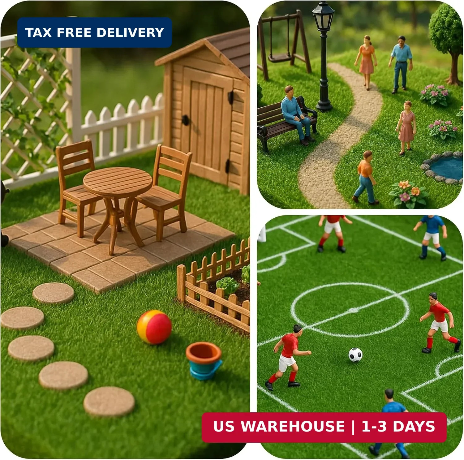 Shindel 12 Packs Fake Grass Decor for Crafts, 6″ x 6″ Fairy Artificial Grass for