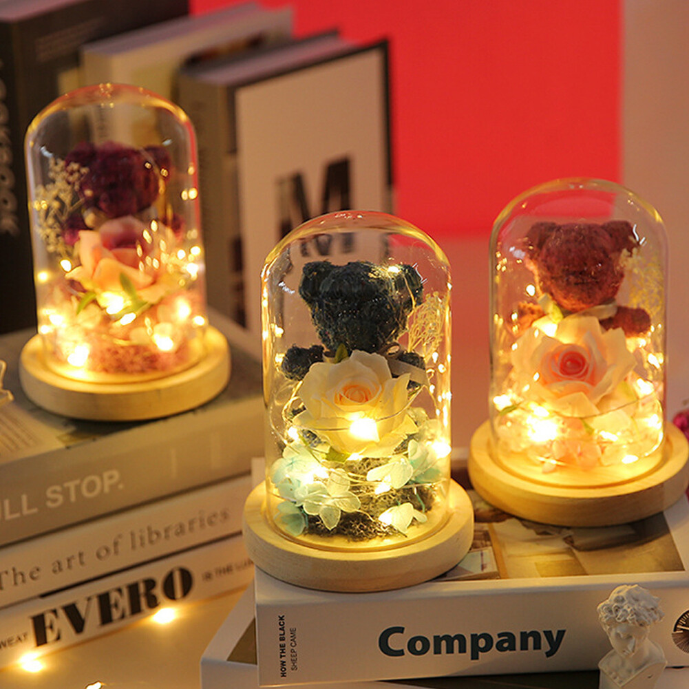 Valentine’s Day Gift- Teddy Bear With Rose And Lights