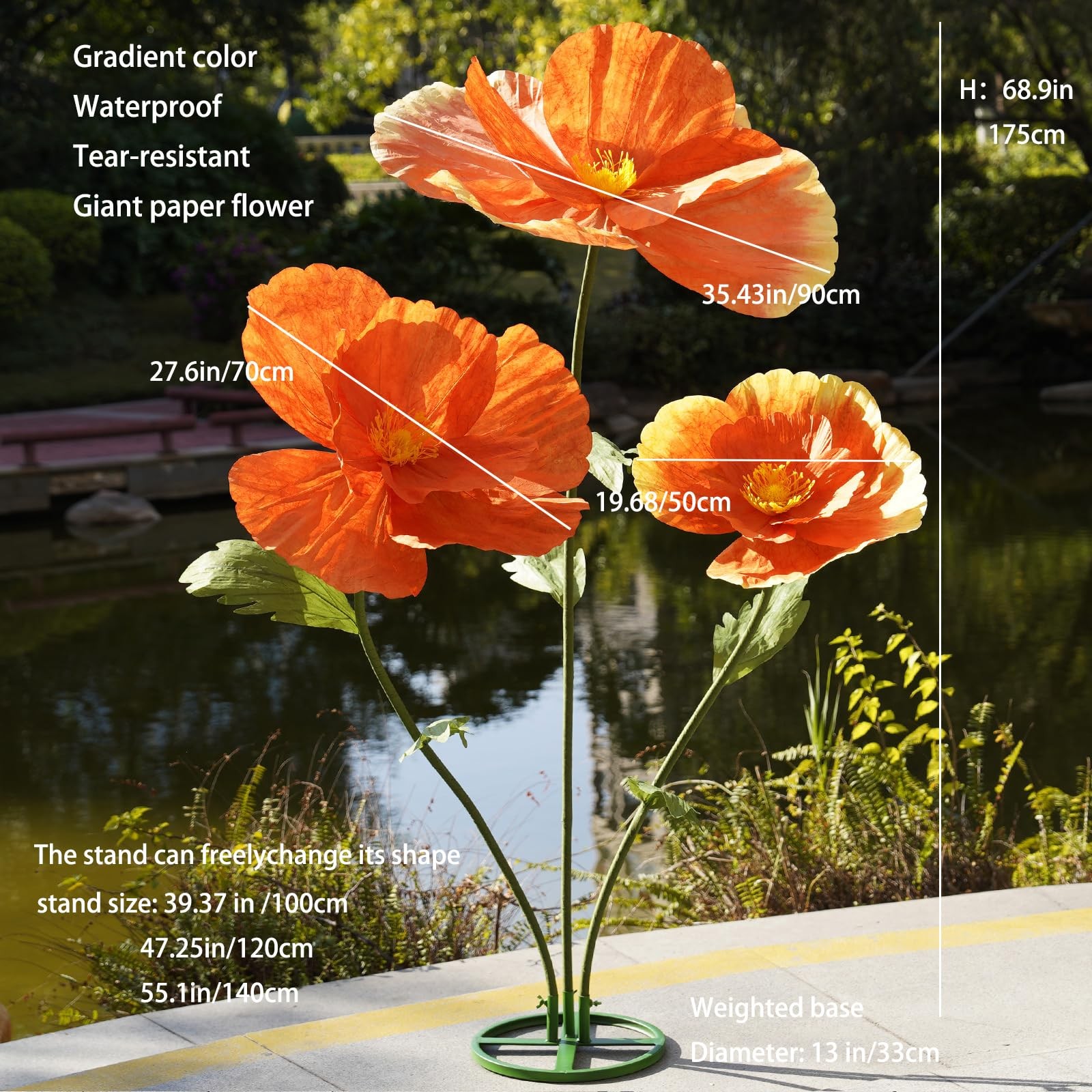 Giant Flowers,Oversized Artificial Flower with Gradient Petals,Large Floral D…