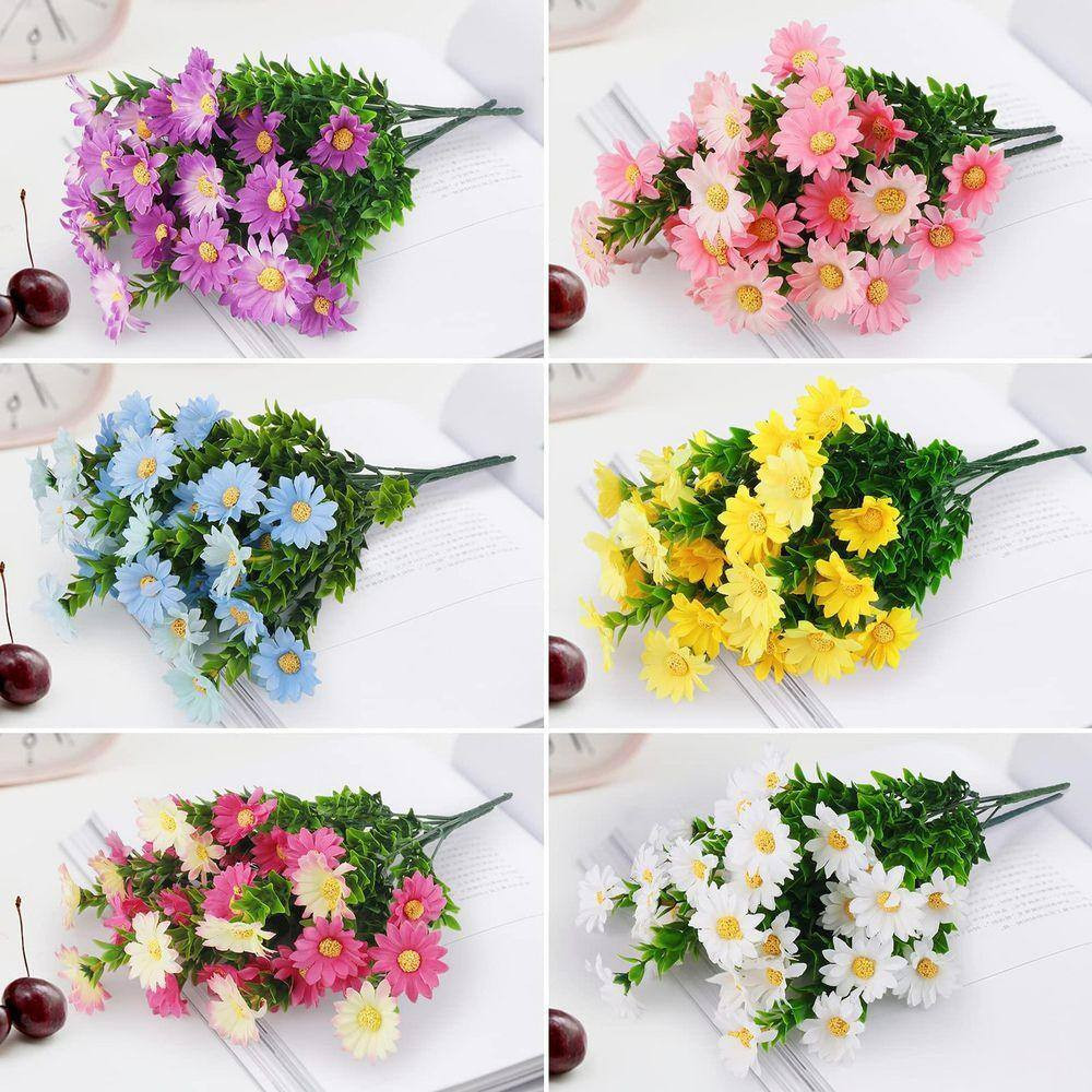 12 Bundles 14.4 In. Multi-Colored Indoor/Outdoor Artificial Daisy Flower