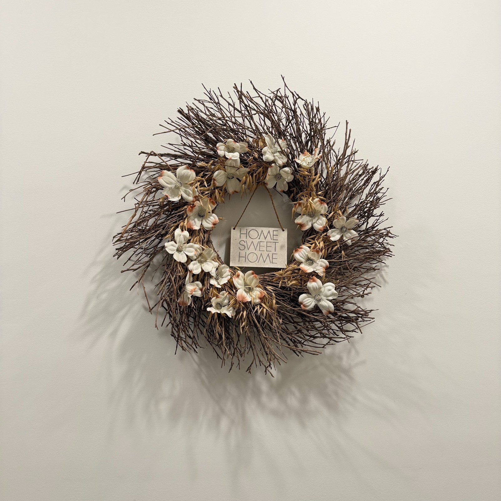 Natural Twig Home Sweet Home Wreath