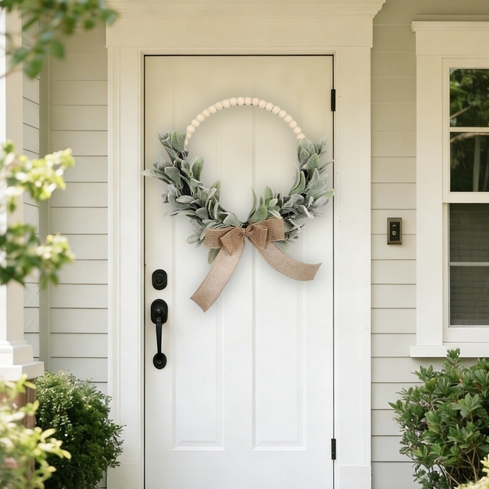 Realistic Artificial Eucalyptus Wreath for Spring Festive Wall Decoration