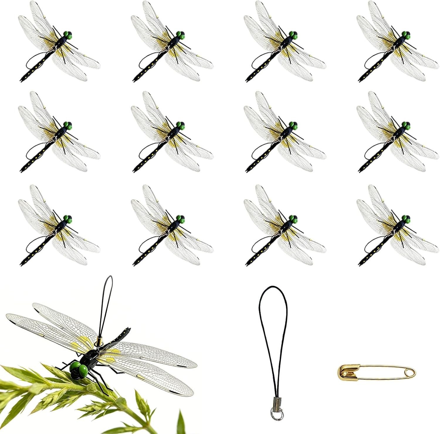 Removable Hanging Dragonfly Clips, Indoor Outdoor Decor