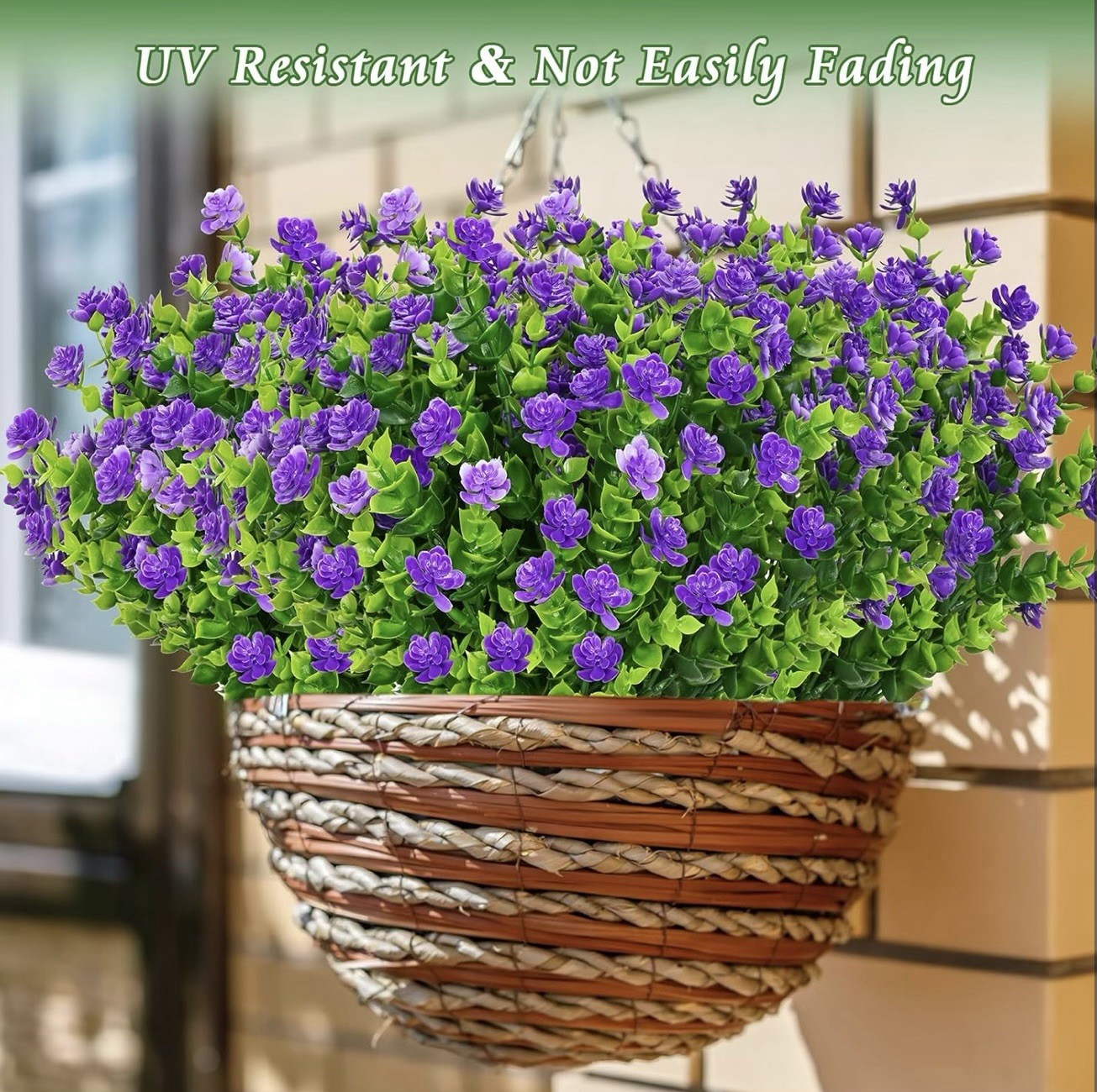 Lot of 18 Artificial Purple Mini Flower Bushes Greenery Stems Fake Plants Decor