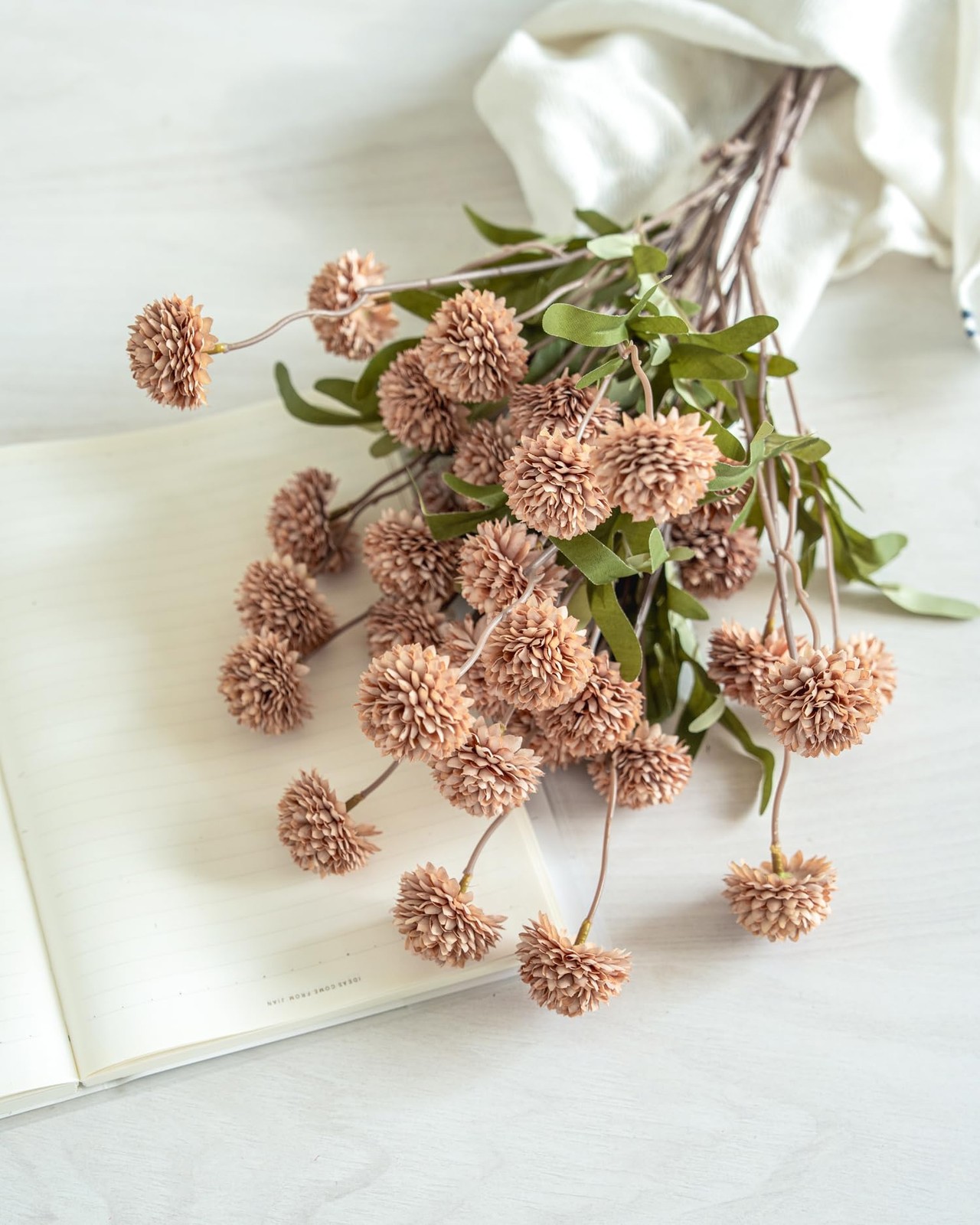 Artificial Kiku Flower – 5 Pcs Fake Pompon Mums Silk Small Chrysanthemum Faux…