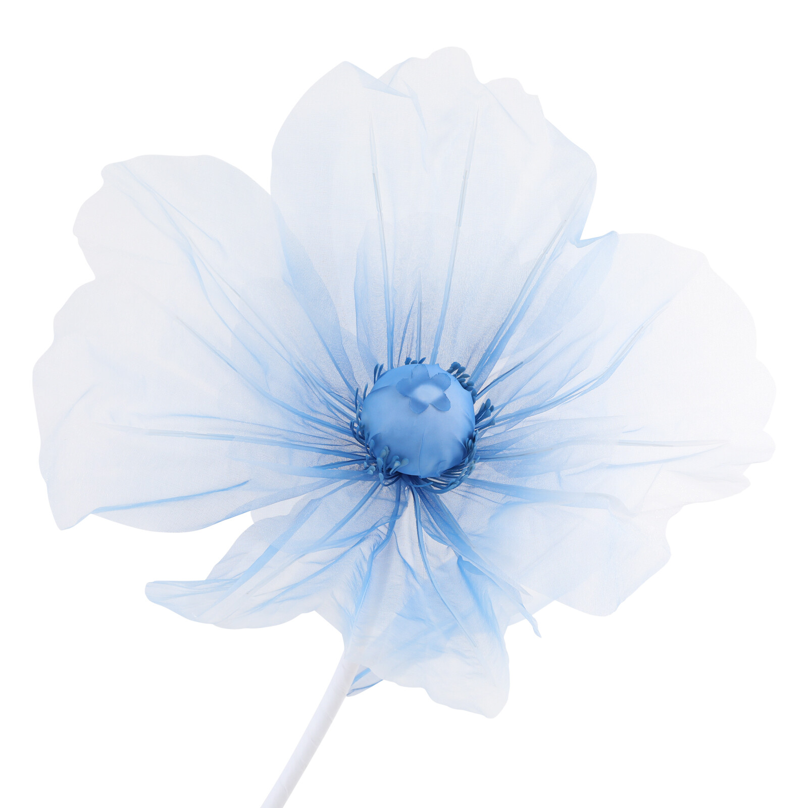 3-Head Artificial Flower Floor Decor Gradient Blue 67in