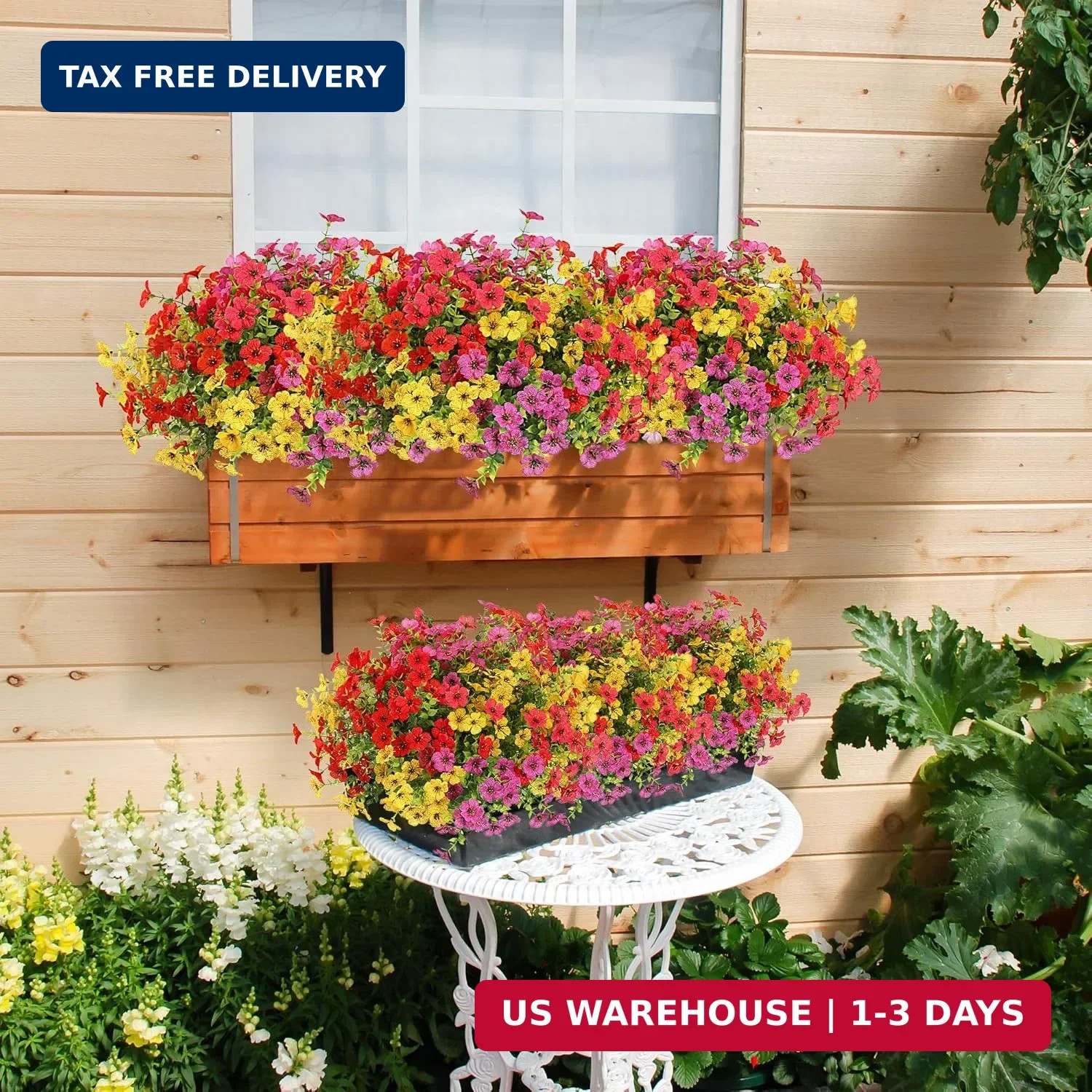 Sggvecsy Artificial Flowers for Outdoors 12 Bundles Realistic Faux Plants UV Res
