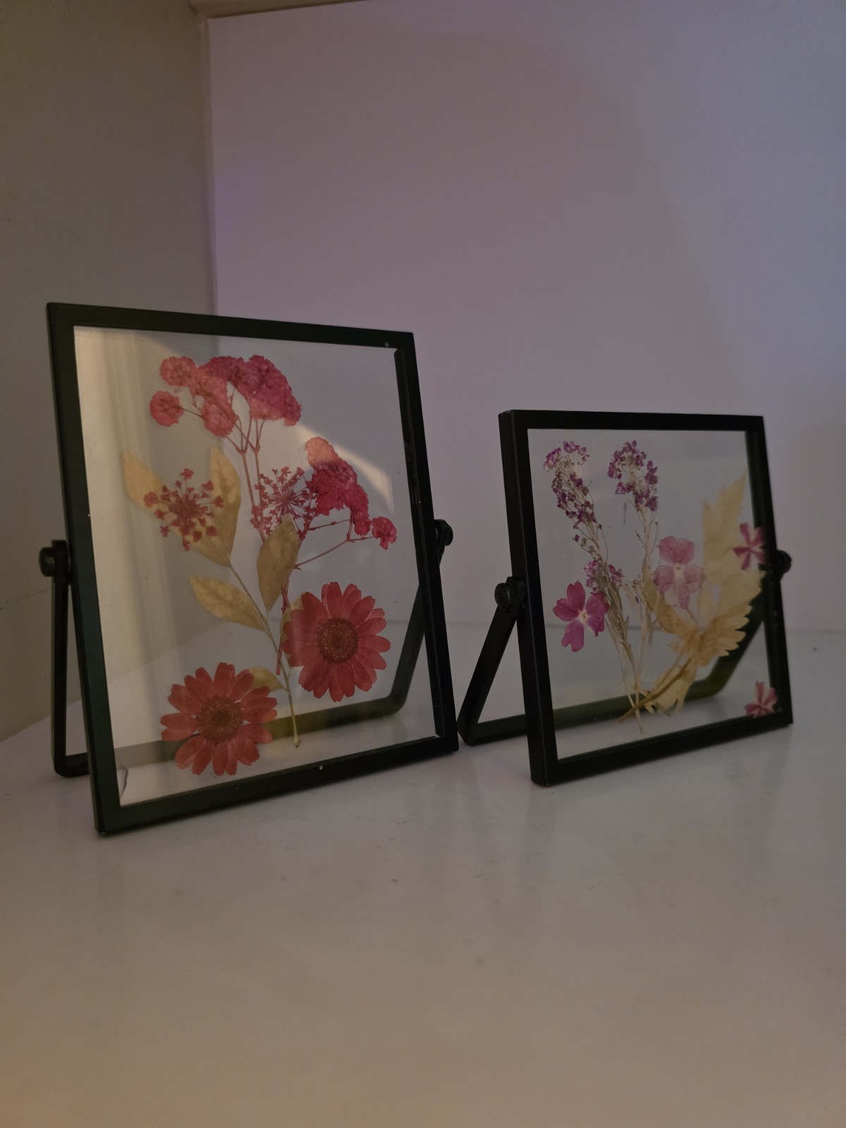 Real Pressed Flower Framed Art Easel
