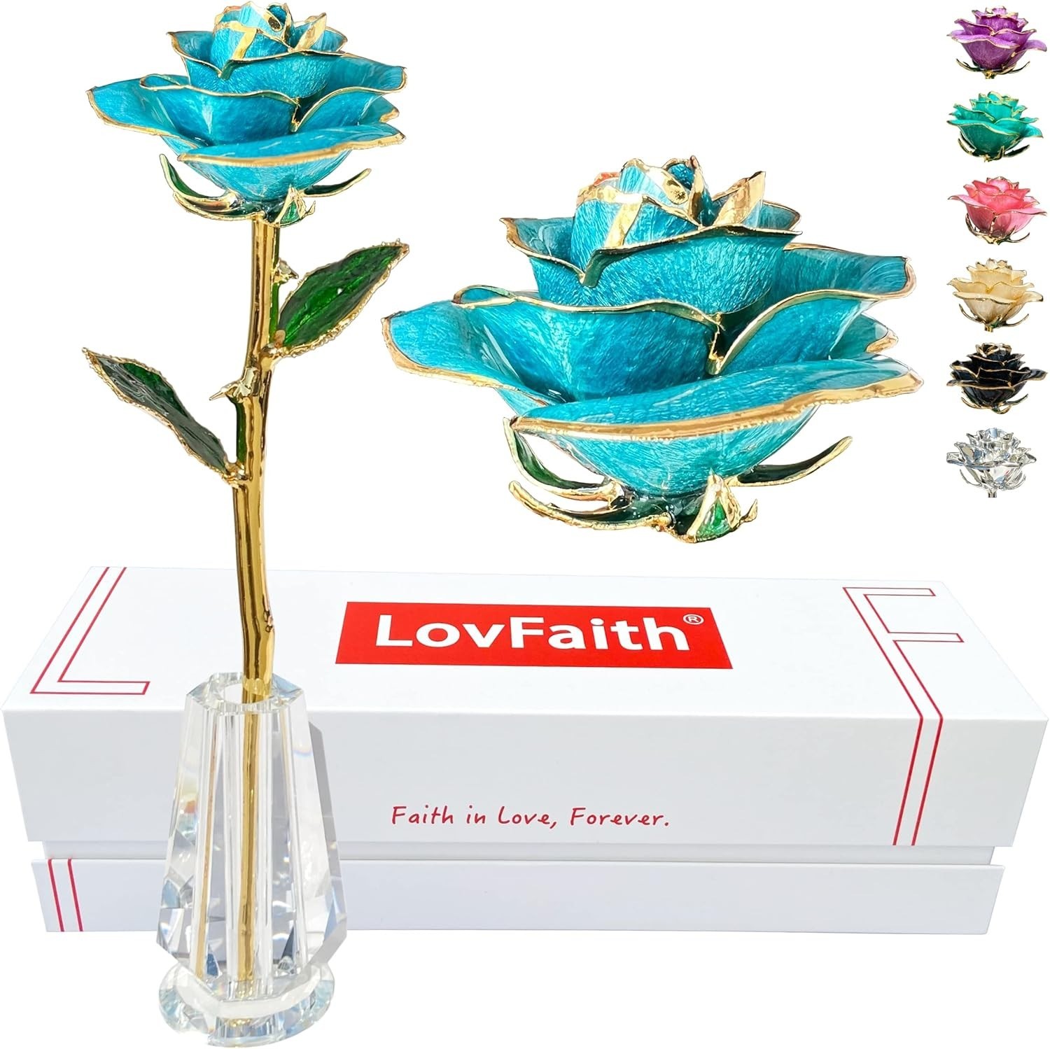 Stunning Real Rose Preserved in 24K Gold – Elegant Gift with Crystal Stand