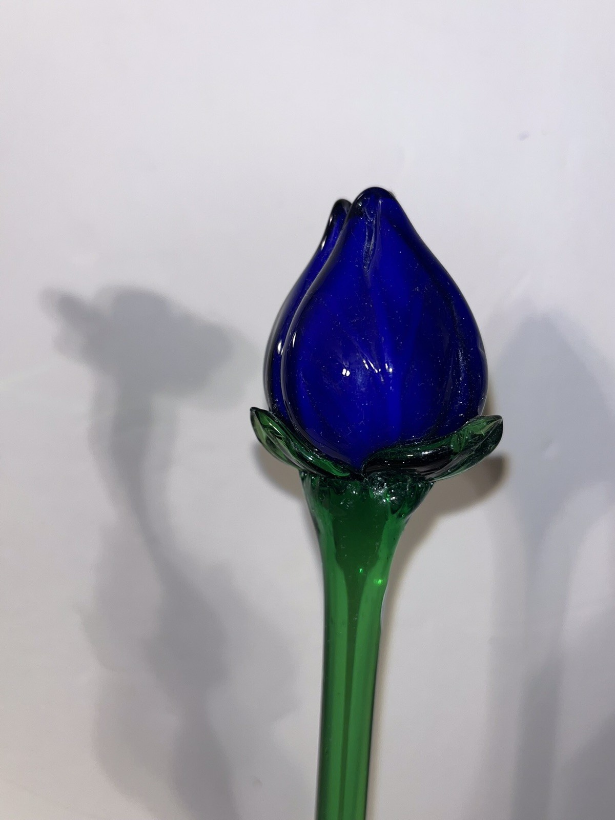 Hand Blown Vtg MIKASA Crystal Long Stem Art Glass Multicolor Flowers Lot Of 6