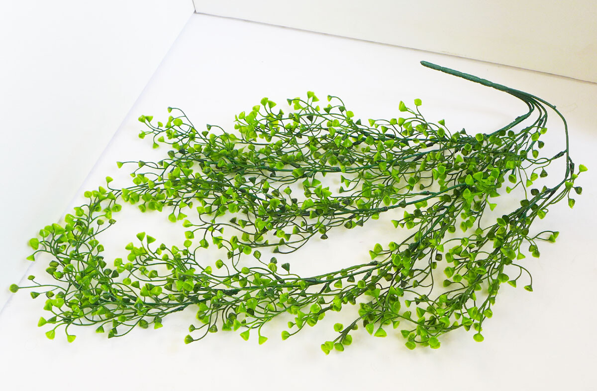 2 Pcs Green Plastic Admiralty cane rattan Artificial Plant Hangings (V7)