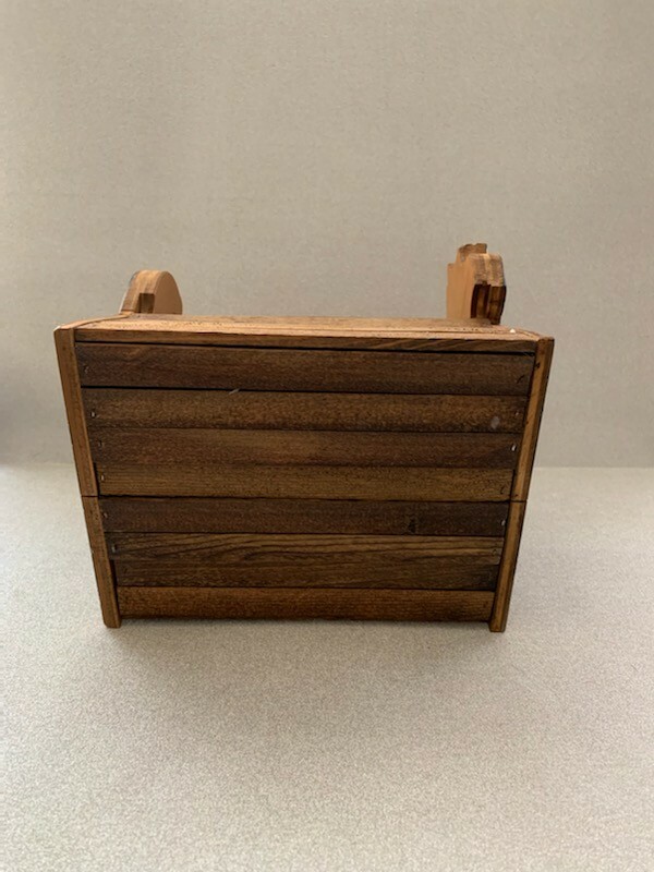 Vintage Scotty Dog Wooden Basket Signed Hill 99 Handmade Floral Arrangement Box