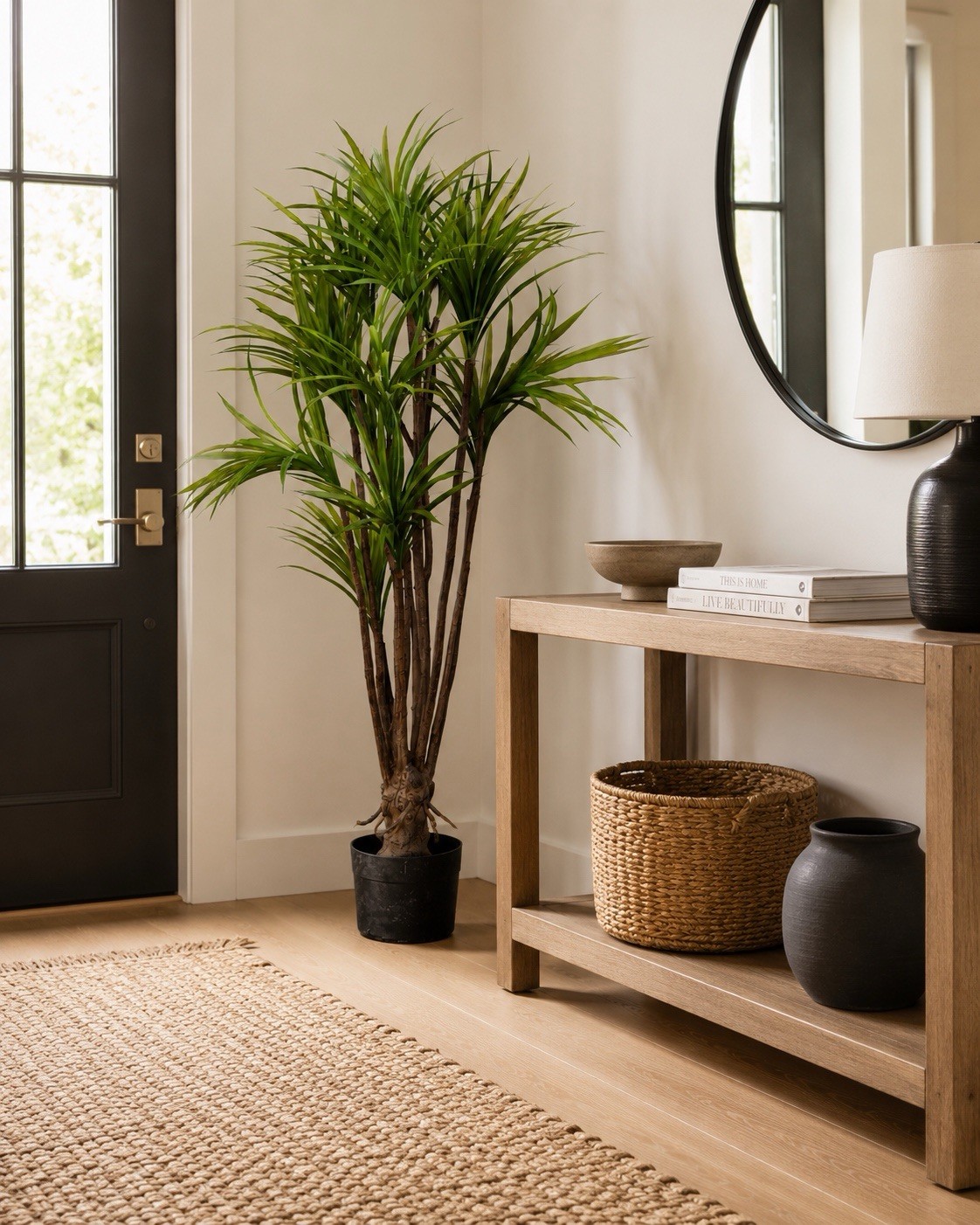 5’ Artificial Dracaena marginata Indoor Potted Houseplant, Broadleaf