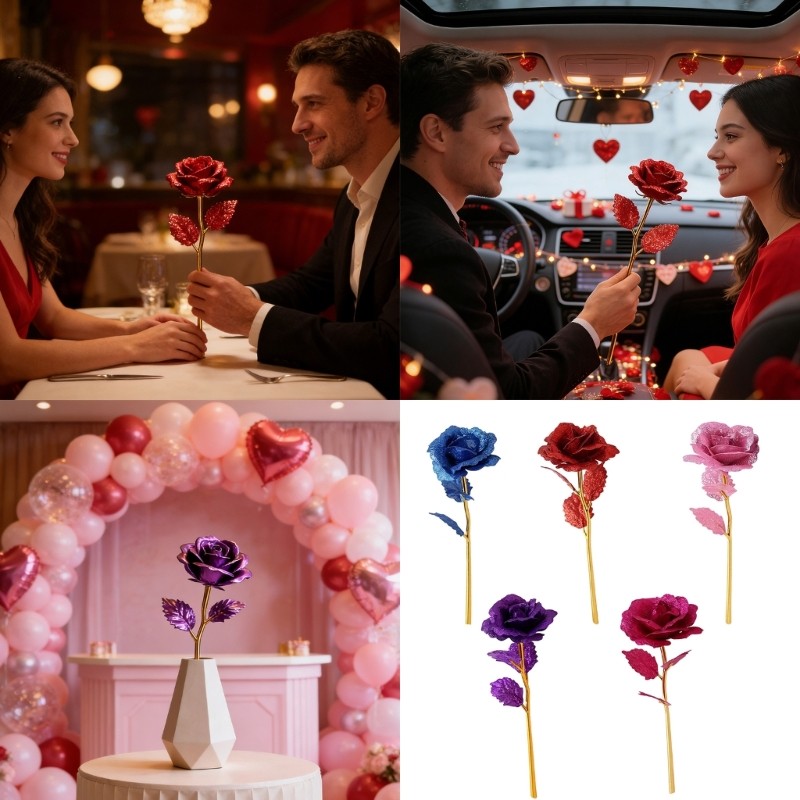Romance Gold Dust Artificial Flower Lovely Present For Anniversary Date