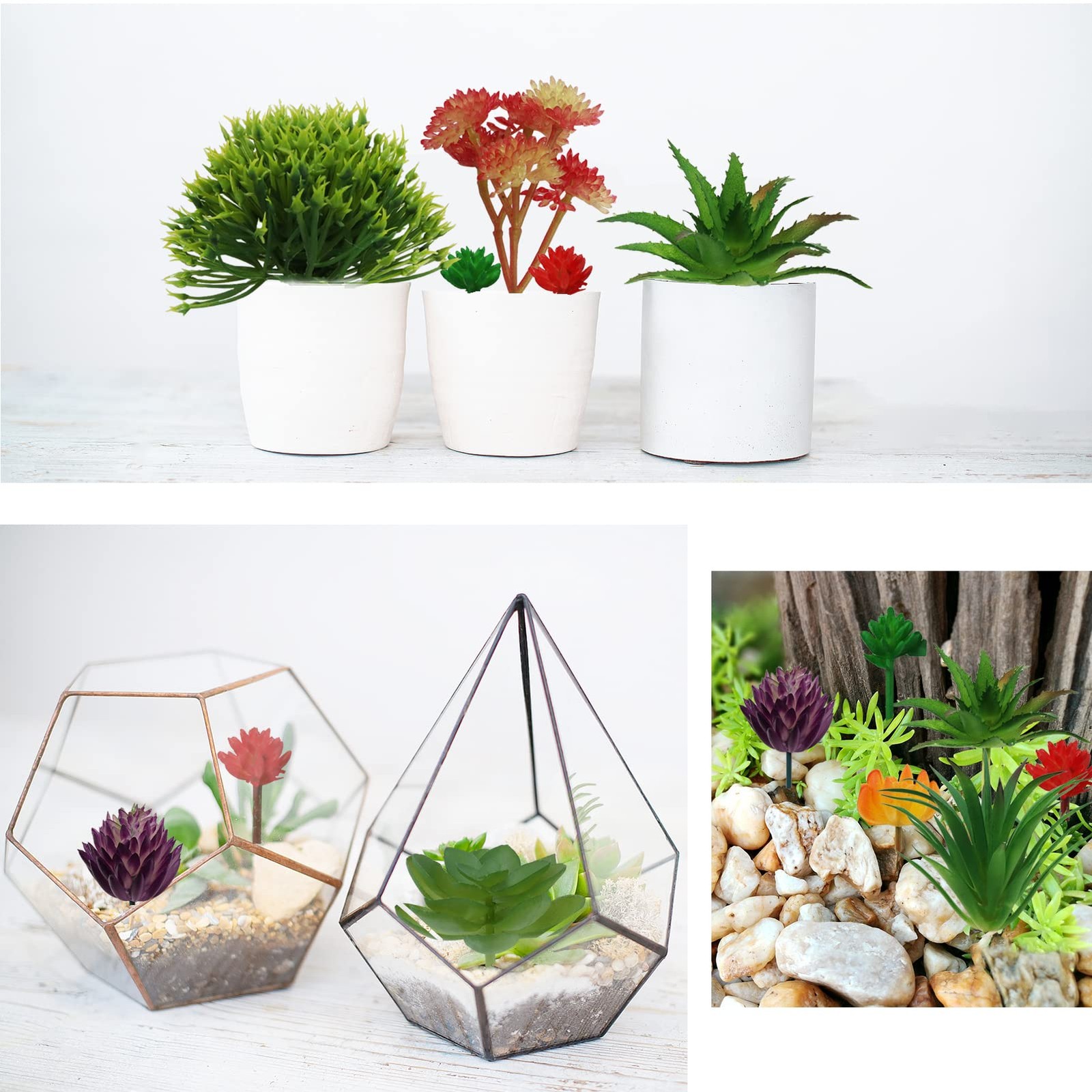 16 Pcs Artificial Succulents Plants Mini Fake Succulents for Home Garden