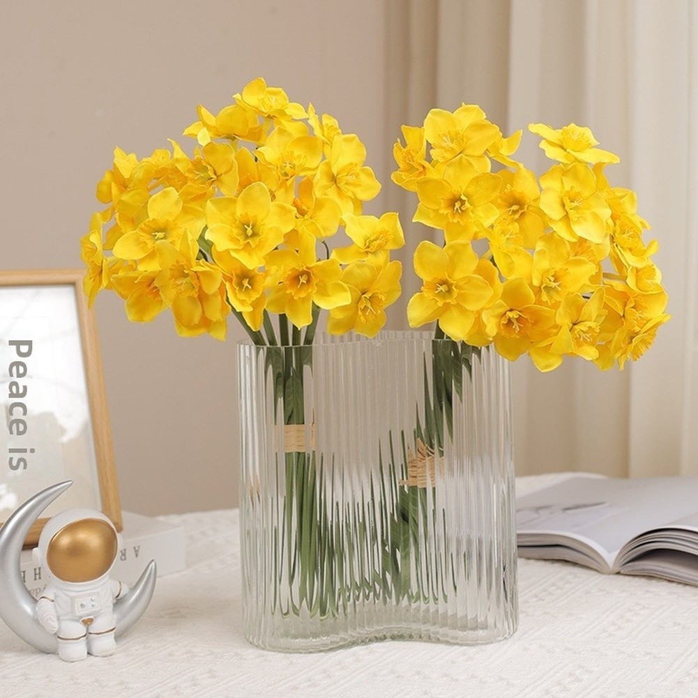 Artificial Narcissus Bouquet Creamy White and Yellow for Rustic Setting