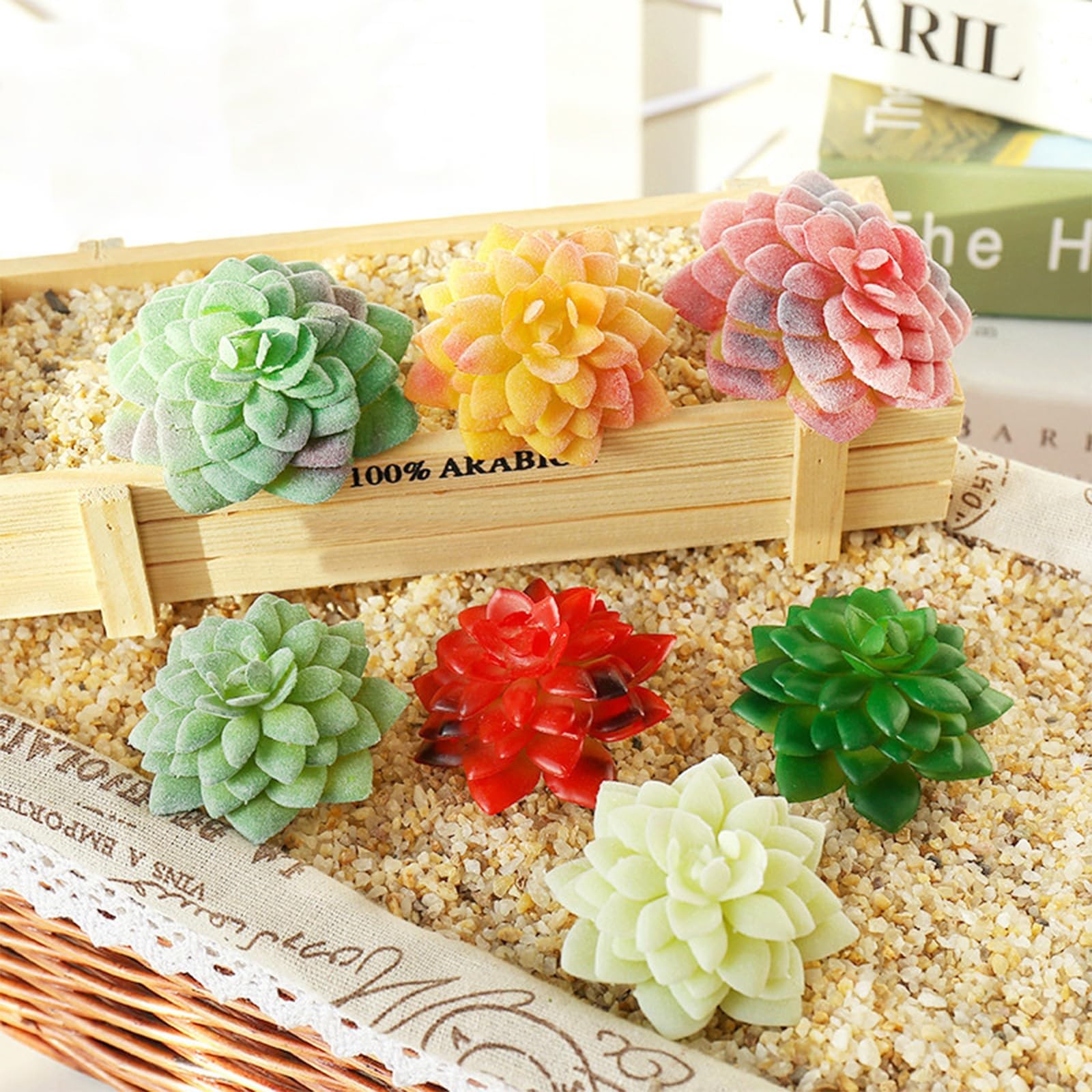 12 PCS Assorted Artificial Faux Succulent Pick Fake Plant Garden Arrangement