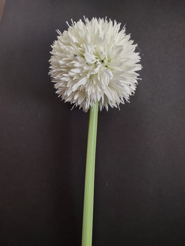 Artificial 26″ allium stem WHITE