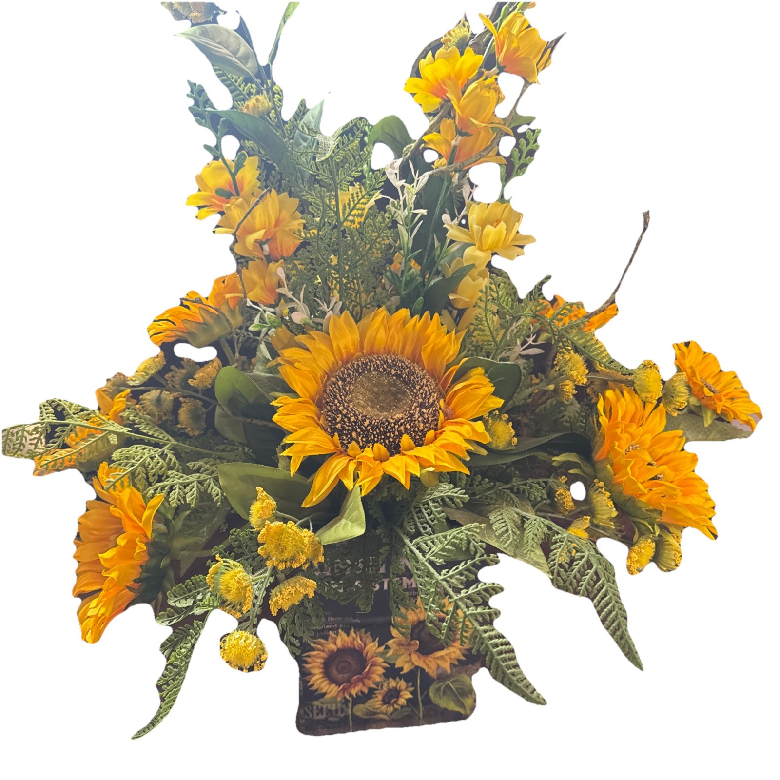Sunshine On Stem Beautiful Sunflower Rustic Country Cottage Farmhouse DECOR21x18
