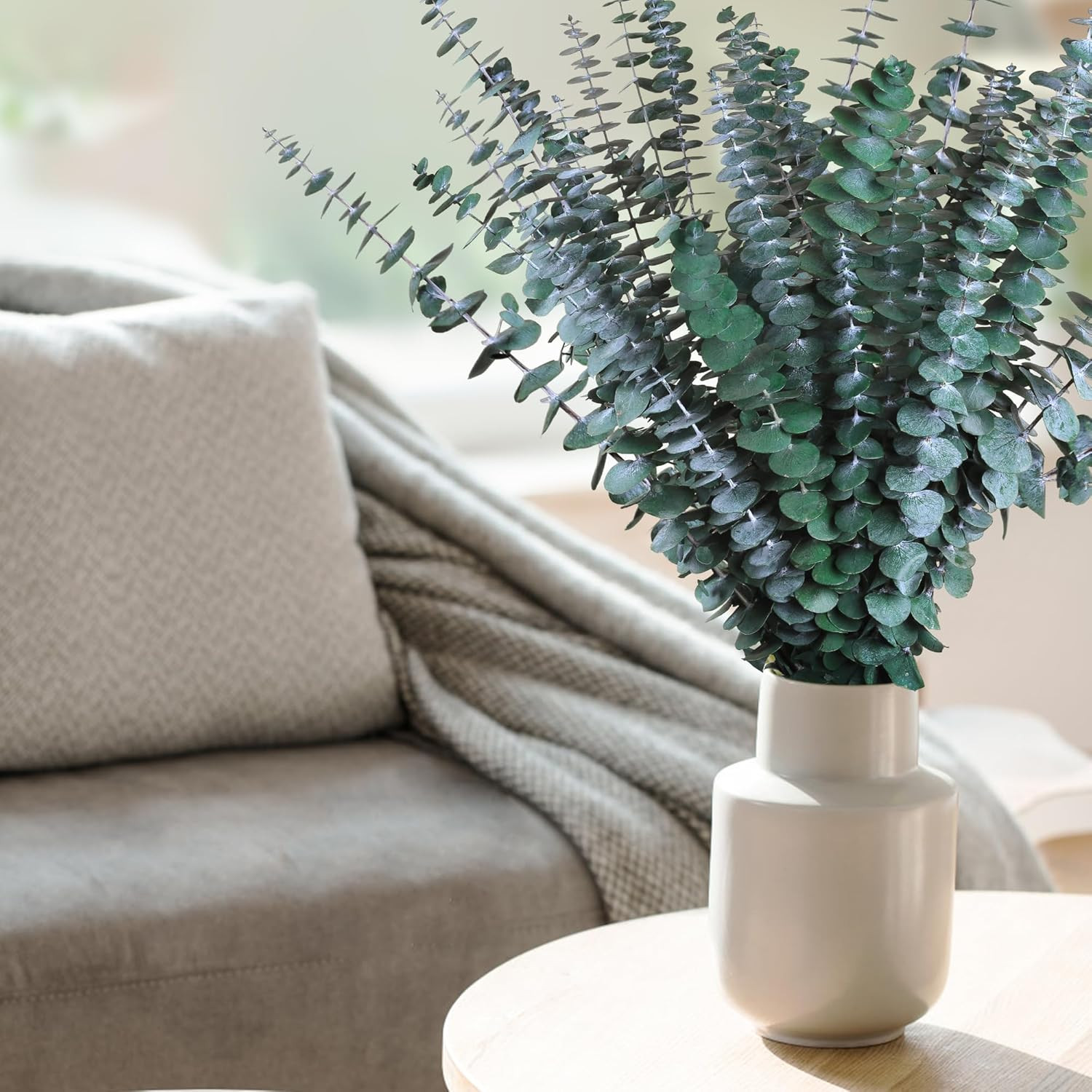 30Pcs Dried Eucalyptus Stems, 17″ Real Preserved Eucalyptus Plant for Shower, Fr