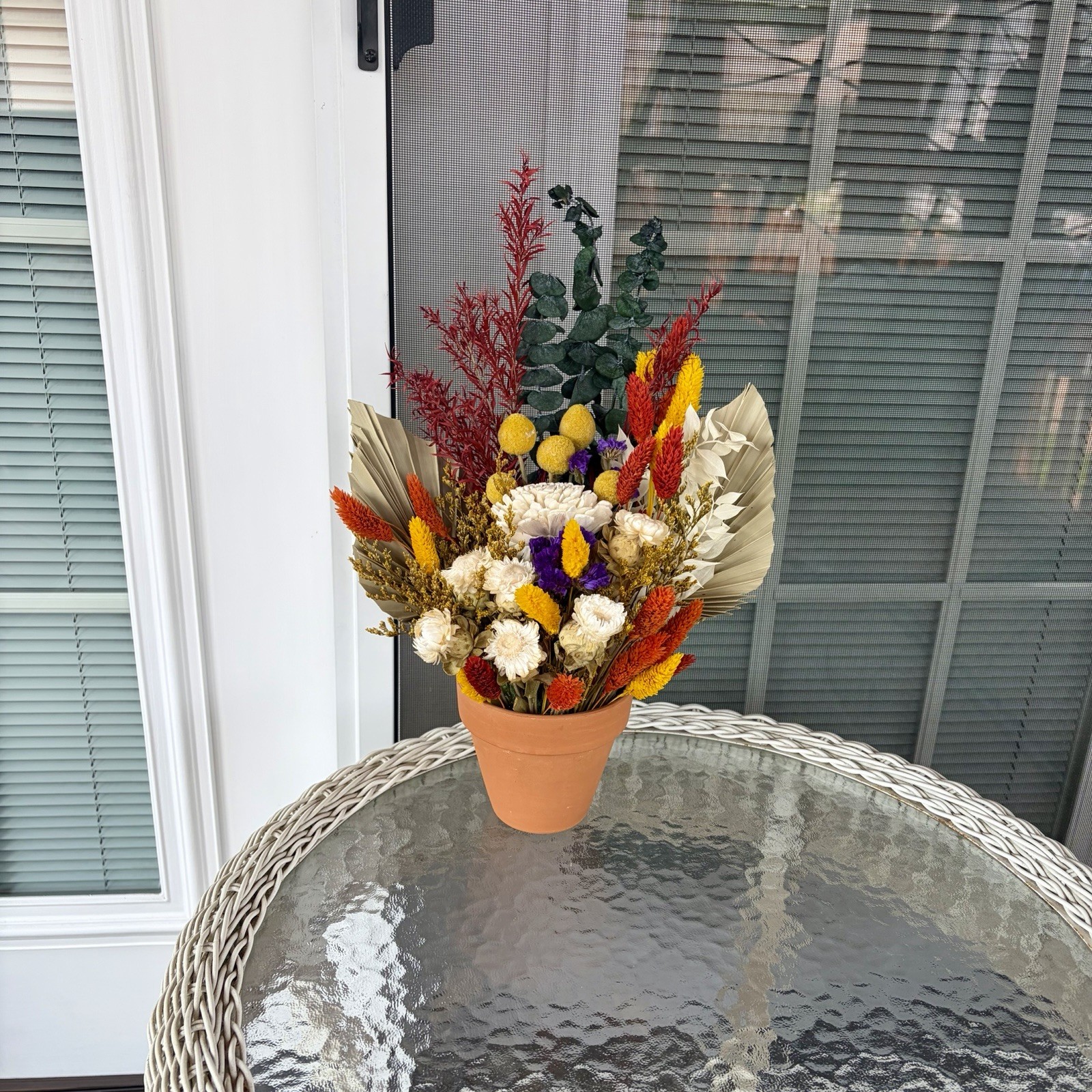 Artificial And Dried Flower Arrangement