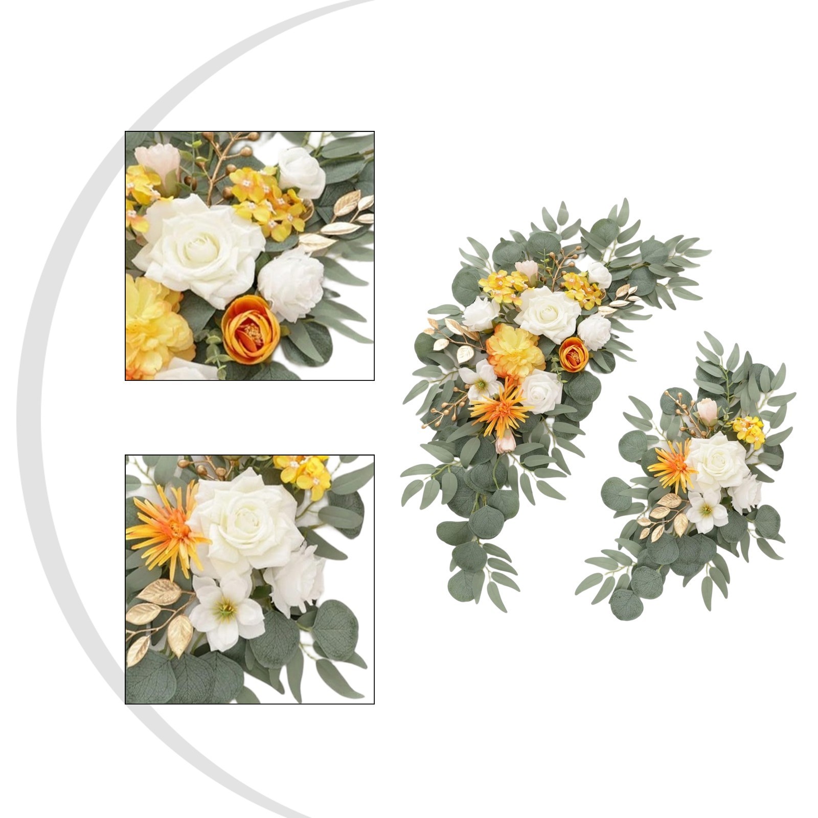 Floral Decor Faux Flower Swag Silk Foam Plastic Mix Easy To Shape Wall Mountable