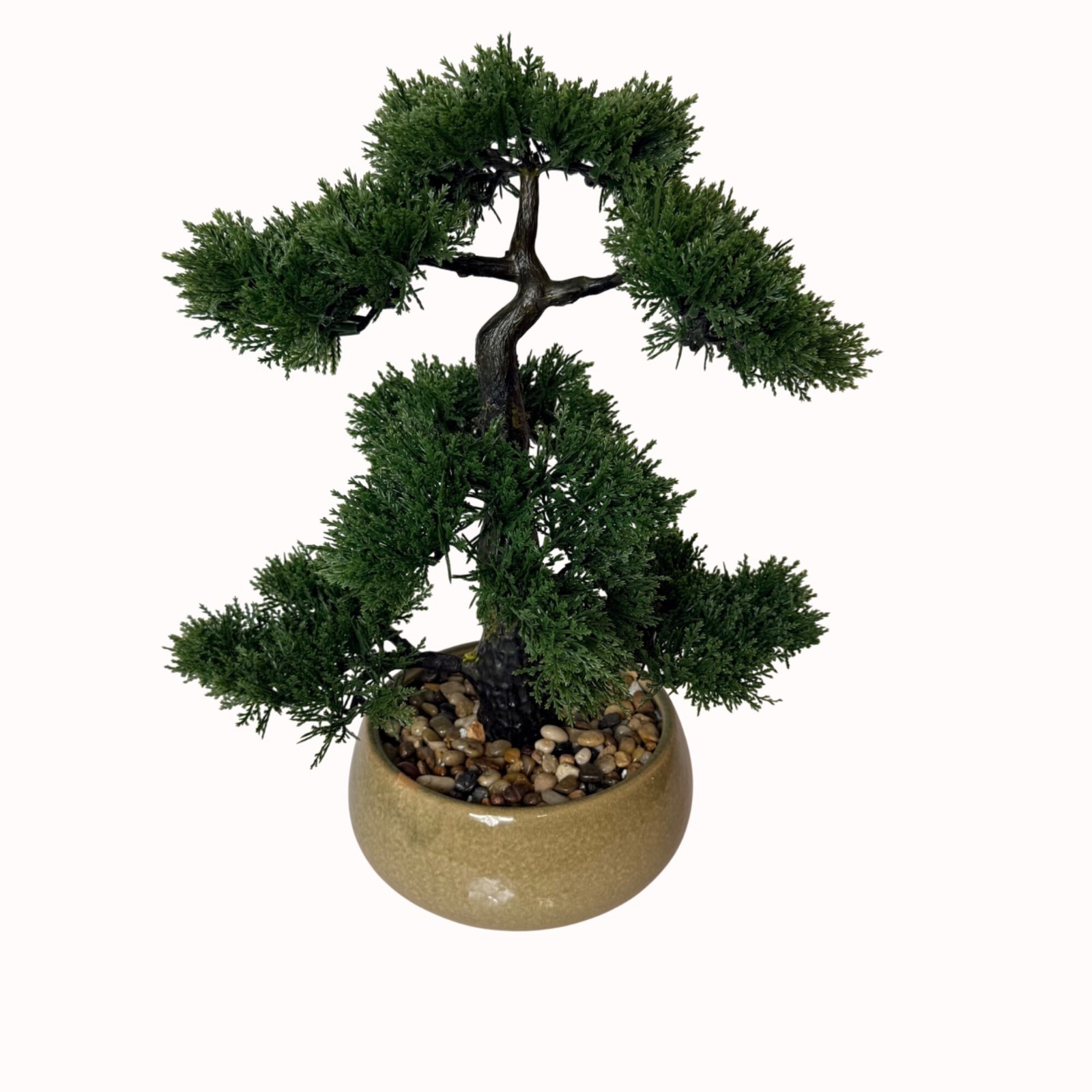 Artificial Bonsai Tree Faux Cedar Potted Plant Japanese Style Zen Decor Tabletop