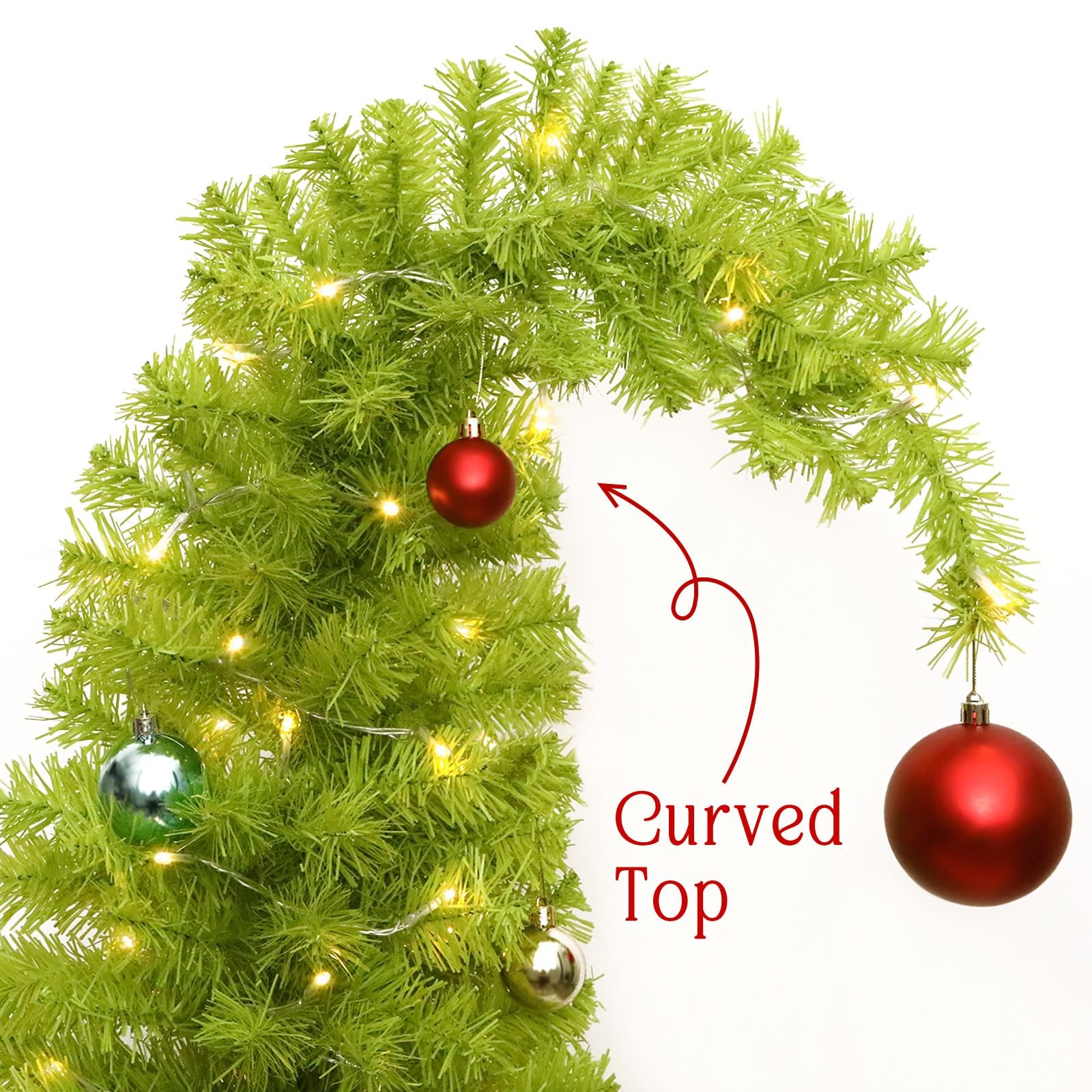 Obralitic 6FT Whimsical Lime Green Christmas Tree with 150 6ft,