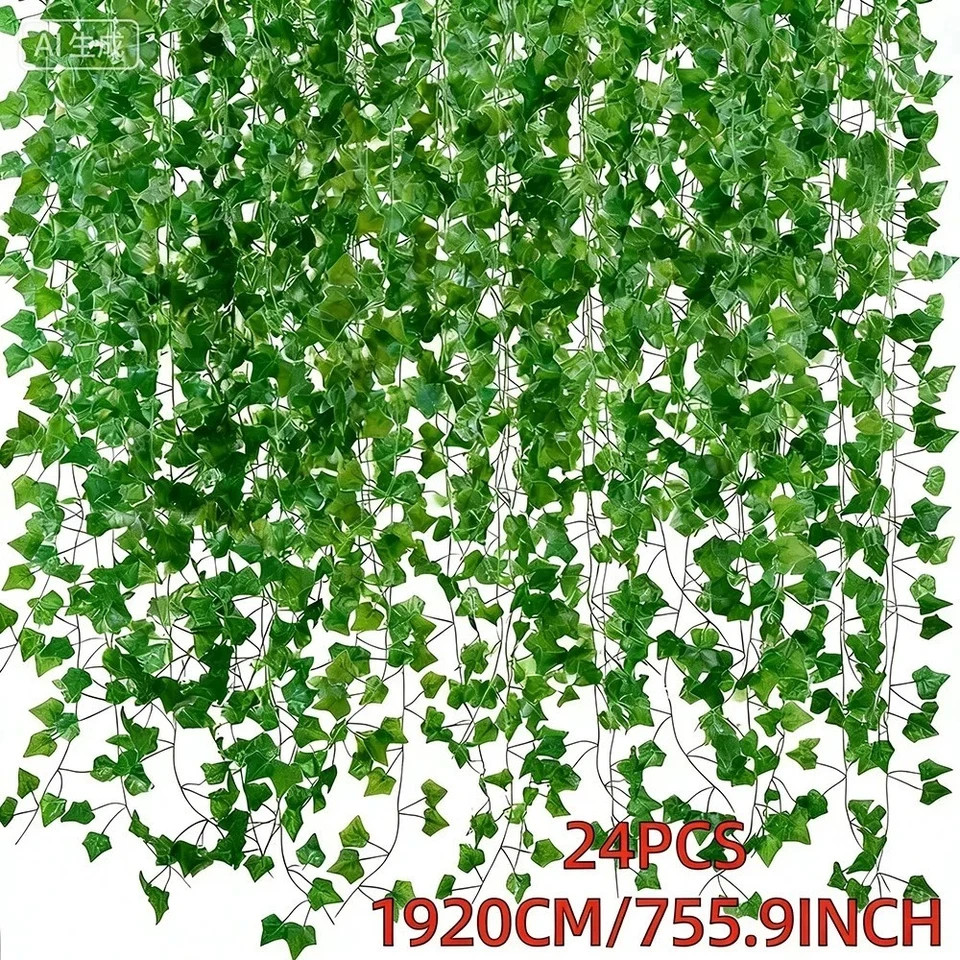 Fake Vines for Room Decor 24 PCS Aesthetic Artificial Plant Ivy Leaves