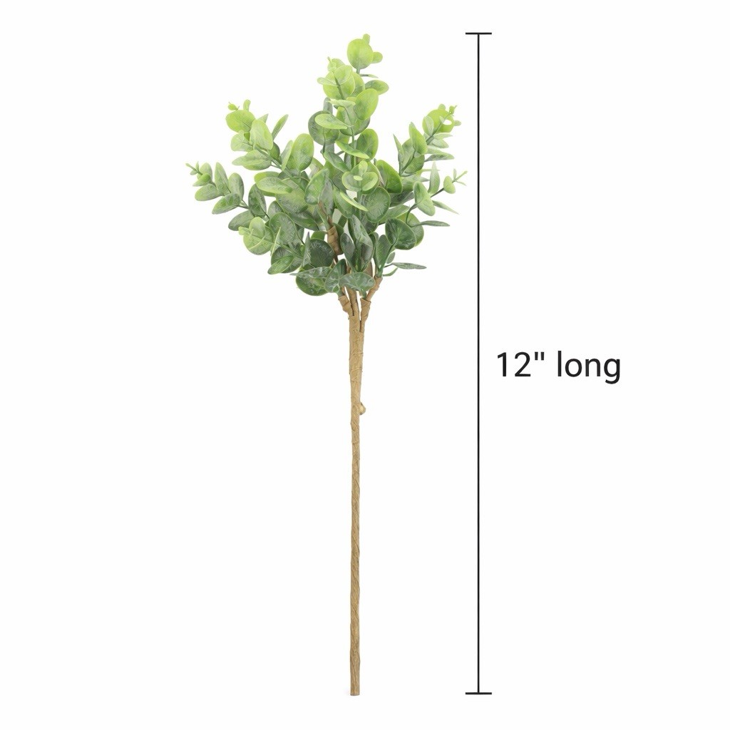 Set of 3 Green Eucalyptus Picks – Faux Greenery Floral Stems