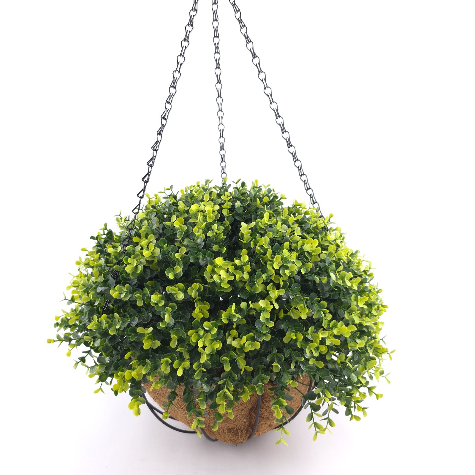 Wicker Park 17″ Faux Boxwood Floral Indoor/Outdoor Spring Hanging Basket