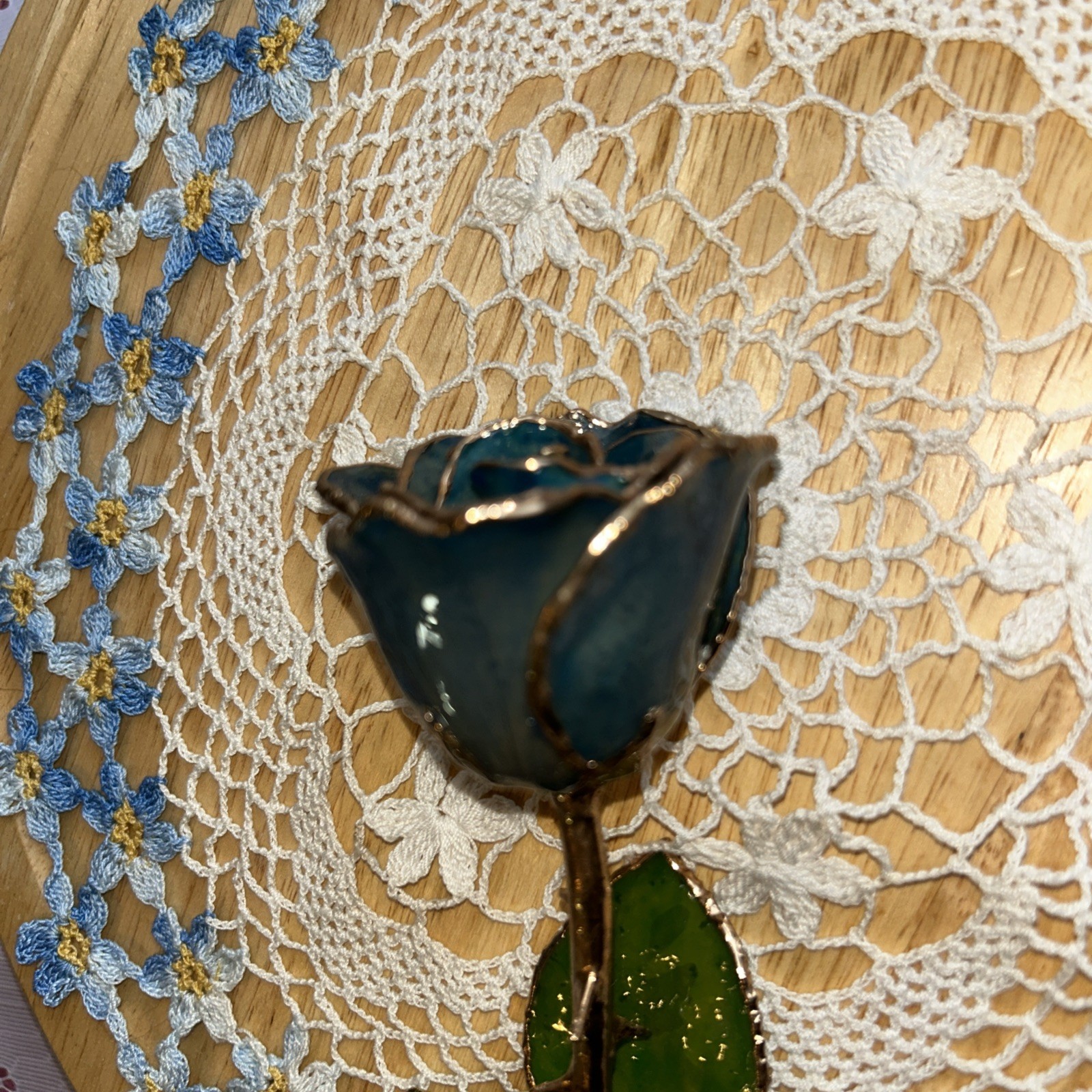 A Real Genuine Rose Trimmed in 24kt Gold 11”Timeless Rose, See Pics for details